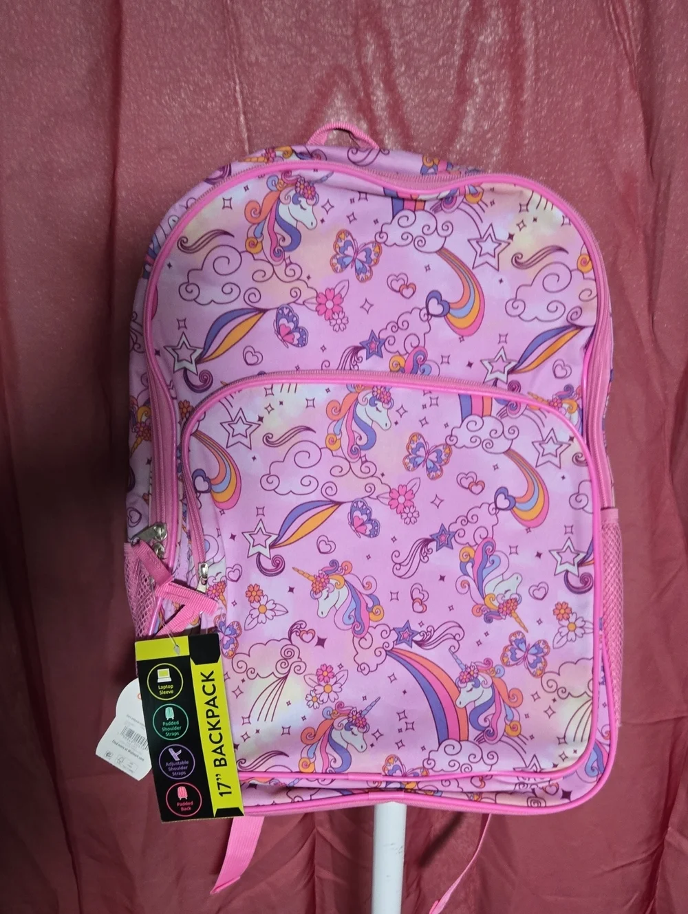 wonder nation Pink Unicorn and Rainbow Kids Backpack